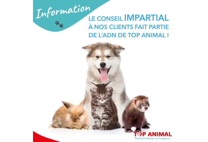 LE CONSEIL IMPARTIAL A NOS CLIENTS FAIT PARTIE DE L'ADN DE TOP ANIMAL